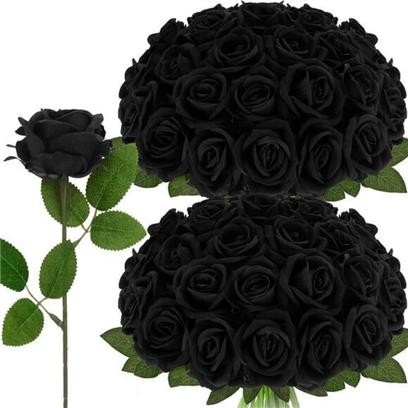 Roses Artificial Flowers, Fake Velvet Silk Roses in Bulk for Home Decor Indoor - Picture 1 of 7